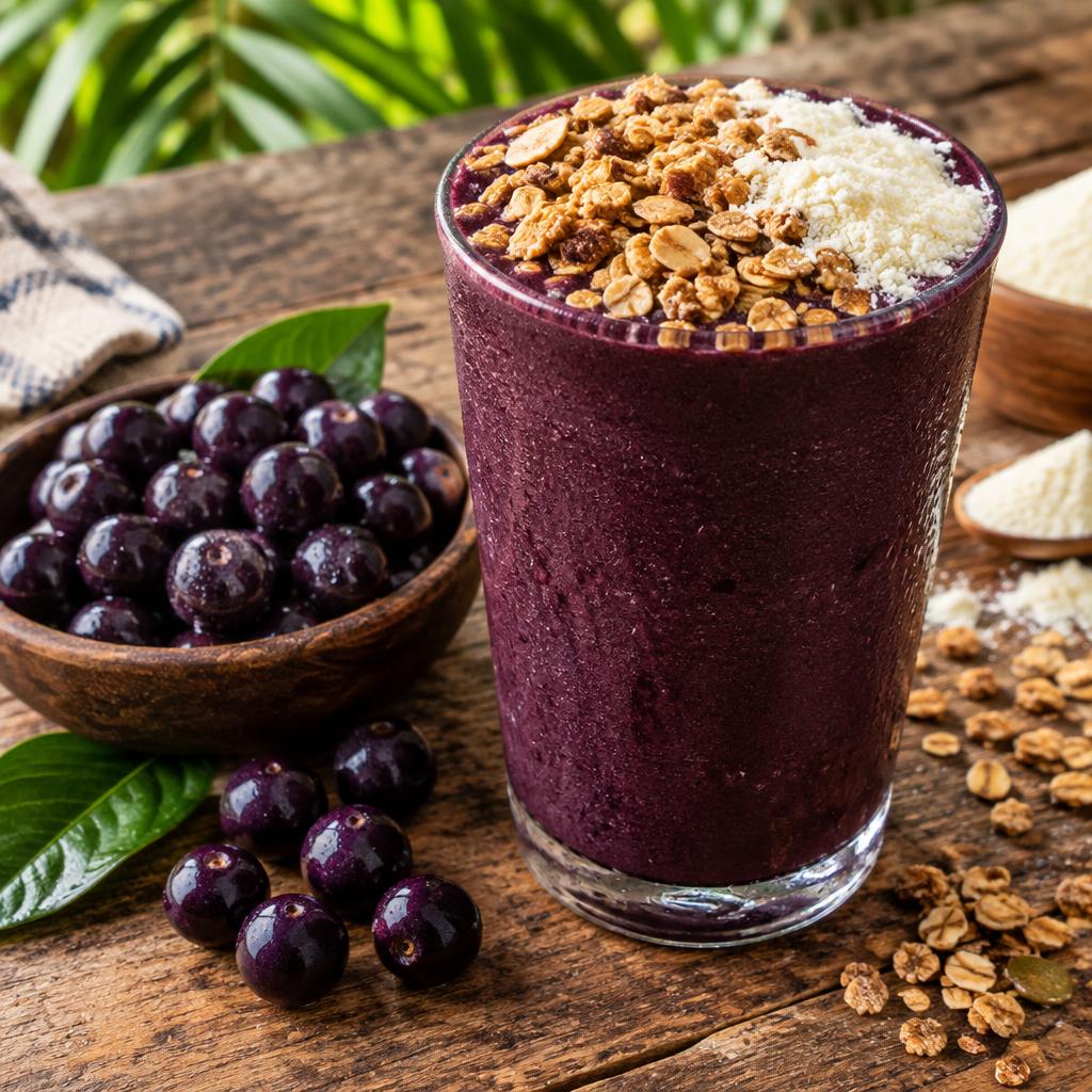 Açaí tradicional + farinha láctea e granola